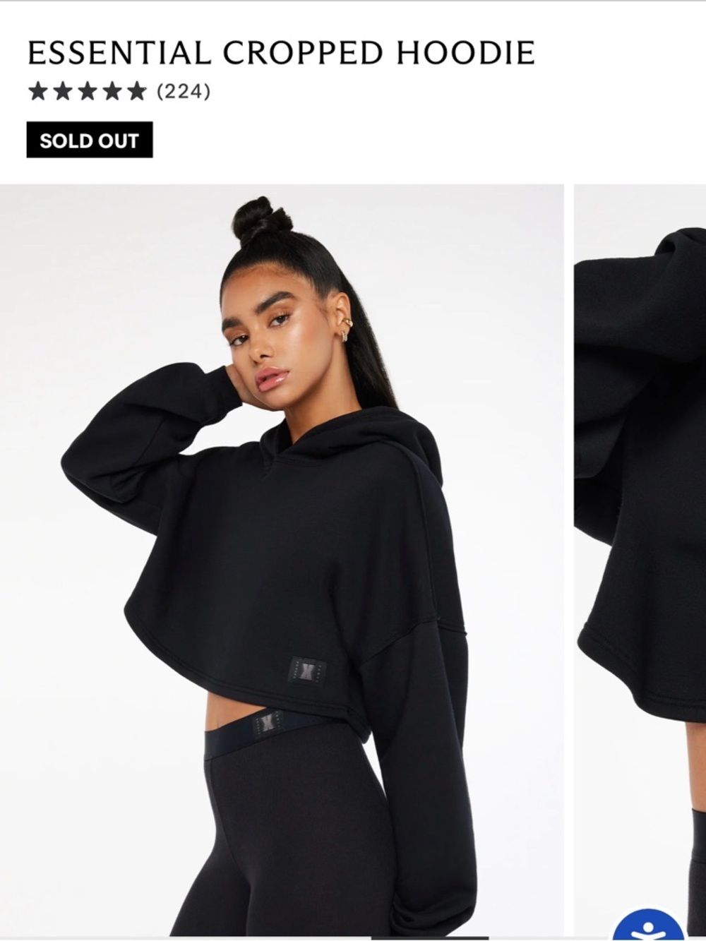 Salvage Essential Cropped Hoodie - Black